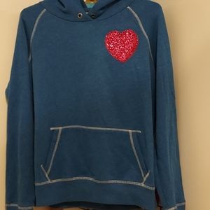 Victoria's Secret Pink Women's Heart Bling Glitter Love Pink Hoodie